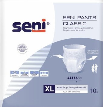 Трусы-подгузники для взрослых Seni Pants Classic XL (10 шт)