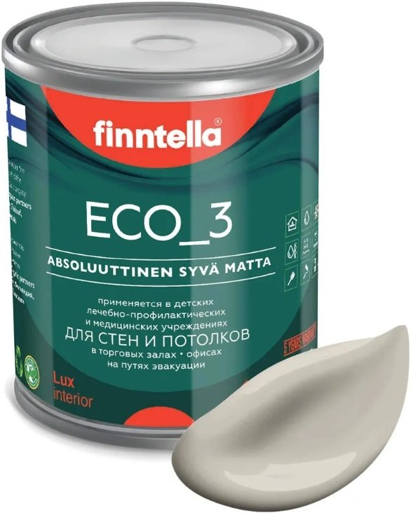 

Краска Finntella Eco 3 Wash and Clean Tina F-08-1-1-LG159 0.9 л (бежевый)