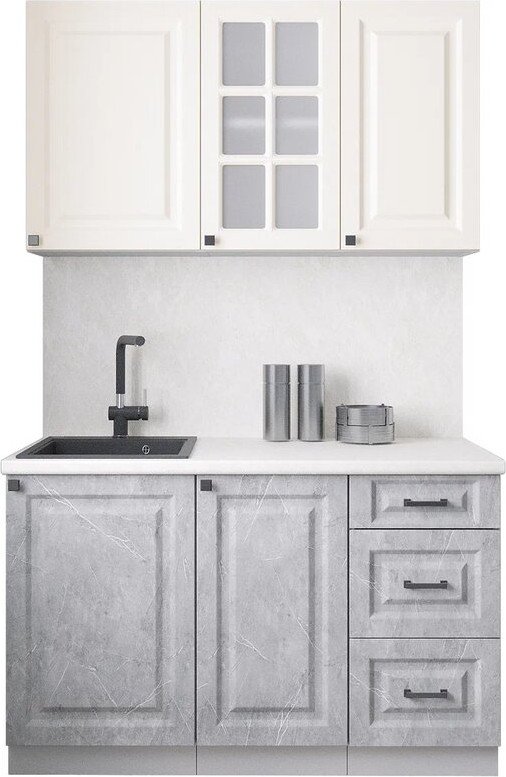 

Готовая кухня Интерлиния Мила Деко 1.3Б (керамика/белый/опал светлый)