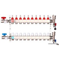 Запорная арматура Gappo Коллектор регулируемый с расходомерами G422.10 10-вых. x1"x3/4"