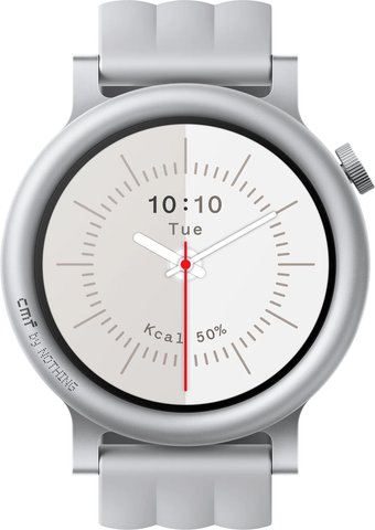 CMF Watch 3 Pro (светло-серый, серый силиконовый ремешок)