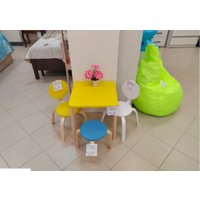 Табурет ТДК Ромашка (Водный лак/Голубой)