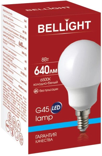 

Светодиодная лампочка Bellight LED G45 E14 8 Вт 6500 К