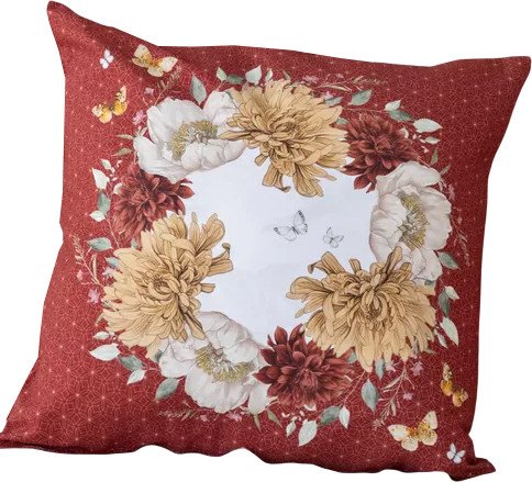 

Декоративная подушка Listelle Цветочная симфония венок на красном 817801/1