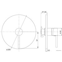 Смеситель без скрытого механизма Rubineta Kubo-1F Ultra PM0005