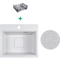 Кухонная мойка Marblan Comfort 48 (серый, с сифоном и колландером)