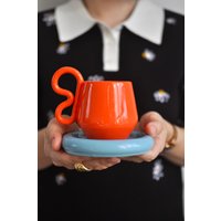 Чашка Ceramicmay с блюдцем 250 мл (цветной)