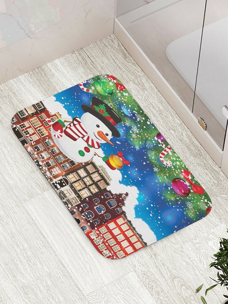 

Коврик для ванной JoyArty Новогодний снеговик bath_20302