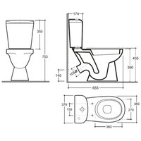 Унитаз напольный Керамин Лаго (бачок, сиденье полипропилен, 2-реж. И-СБ2-НпрРФК-Хк-М) в Бресте