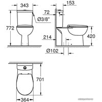 Унитаз напольный Grohe Bau 39346000