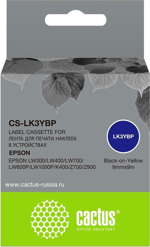 

Картридж CACTUS CS-LK3YBP (аналог Epson LK3YBP)