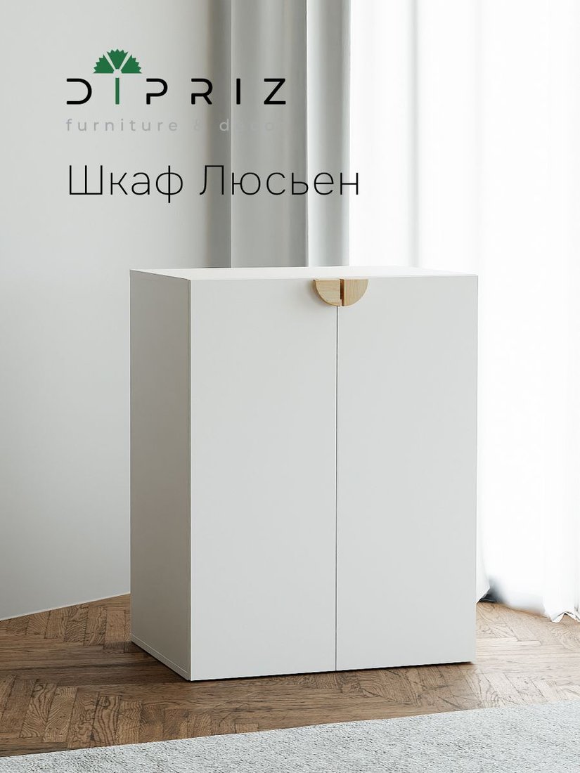 Шкаф распашной Диприз Люсьен 2 дв №1 Д.70173.1 (белый)
