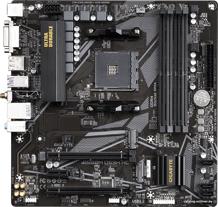 Материнская плата Gigabyte B550M DS3H AC (rev. 1.5/1.6)