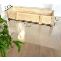 Кашпо KraftHouse Балконный ящик 15x9x72 2043416437143 (натуральный)