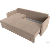 Угловой диван Лига диванов Слим левый (велюр бежевый)