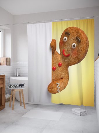 Шторка-занавеска для ванны JoyArty Любопытный человечек sc_38360
