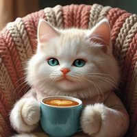 Алмазная мозаика  Феникс+ Кот с капучино 71398