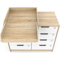 Детский комод Атон Мебель Zeus 1008 ЛДСП с шариковыми направляющими (дуб сонома/белый)