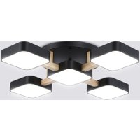 Подвесная люстра Ambrella light FL4883/5 BK/WD (черный/дерево)