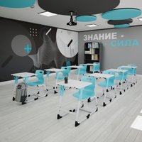 Ученический стол Sheffilton SHT-T-TN27 г5-7 (одн. береза/алюминиевый металлик/серый)
