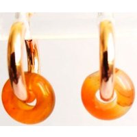 Серьги Handmade ИП Егорова Кольца с Красным Агатом цвет розовое золото в Витебске