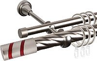 

Карниз для штор АС ФОРОС Grace D25К/16Г + наконечники Изольда красный (3м, сатин)