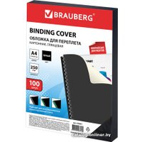 Картонная обложка для переплета BRAUBERG A4 250 г/м2 100 шт 530841 (черный)