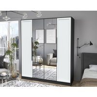 Шкаф распашной Интерлиния Концепт Тренд КТ-Ш4(з) (антрацит/белый)