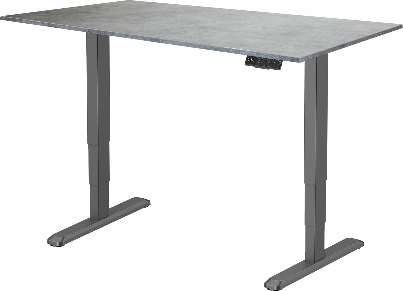Стол с регулировкой высоты ErgoSmart Unique Ergo Desk 1380x800x18мм (бетон Чикаго светло-сер./черный)