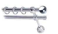 

Карниз для штор Lm Decor Шар малый 124 2р гладкий (хром, 2м)