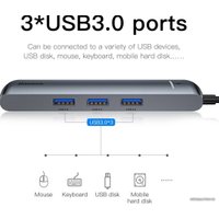 Док-станция Baseus Mechanical Eye 6 in 1 CAHUB-J0G