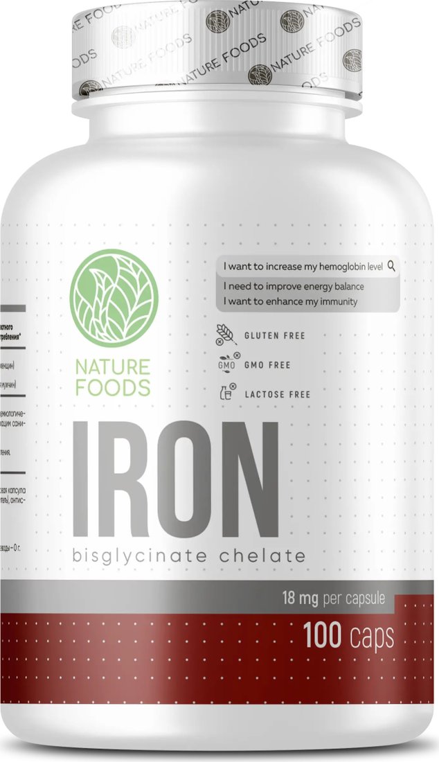 

БАД Nature Foods Iron Bisglycinate 18 mg