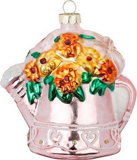 

Елочная игрушка Inge's Christmas Figural Glass Ornaments. Лейка с цветами 64658H600