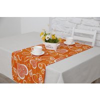 Дорожка на стол Loon Амур негатив 135x45 (оранжевый)