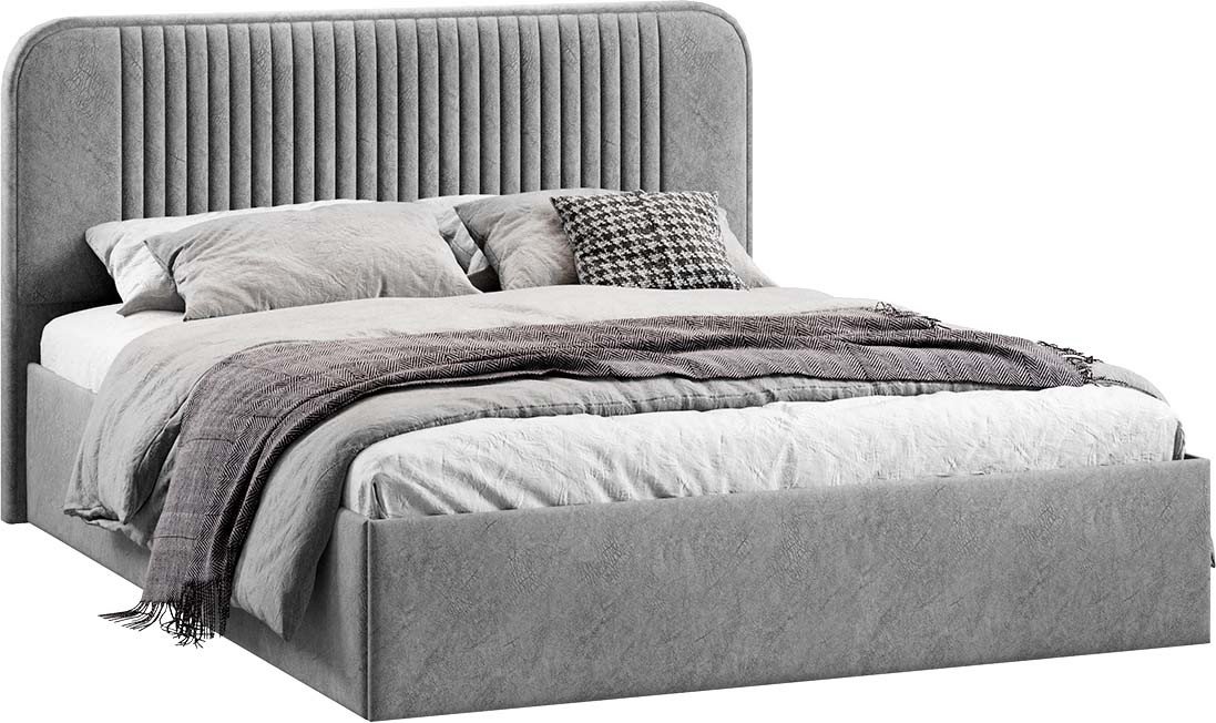 

Кровать Трия Тиффани Тип 1 c ПМ и заглушиной 160x200 (микровелюр Wellmart Silver)
