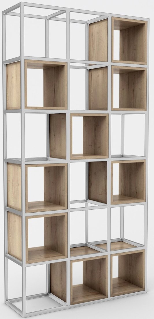 

Стеллаж Hype Mebel Грос 105x210 (белый/дуб галифакс натуральный)