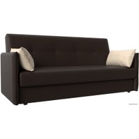 Диван Лига диванов Лига-018 117888 (экокожа коричневый/подушки бежевый)