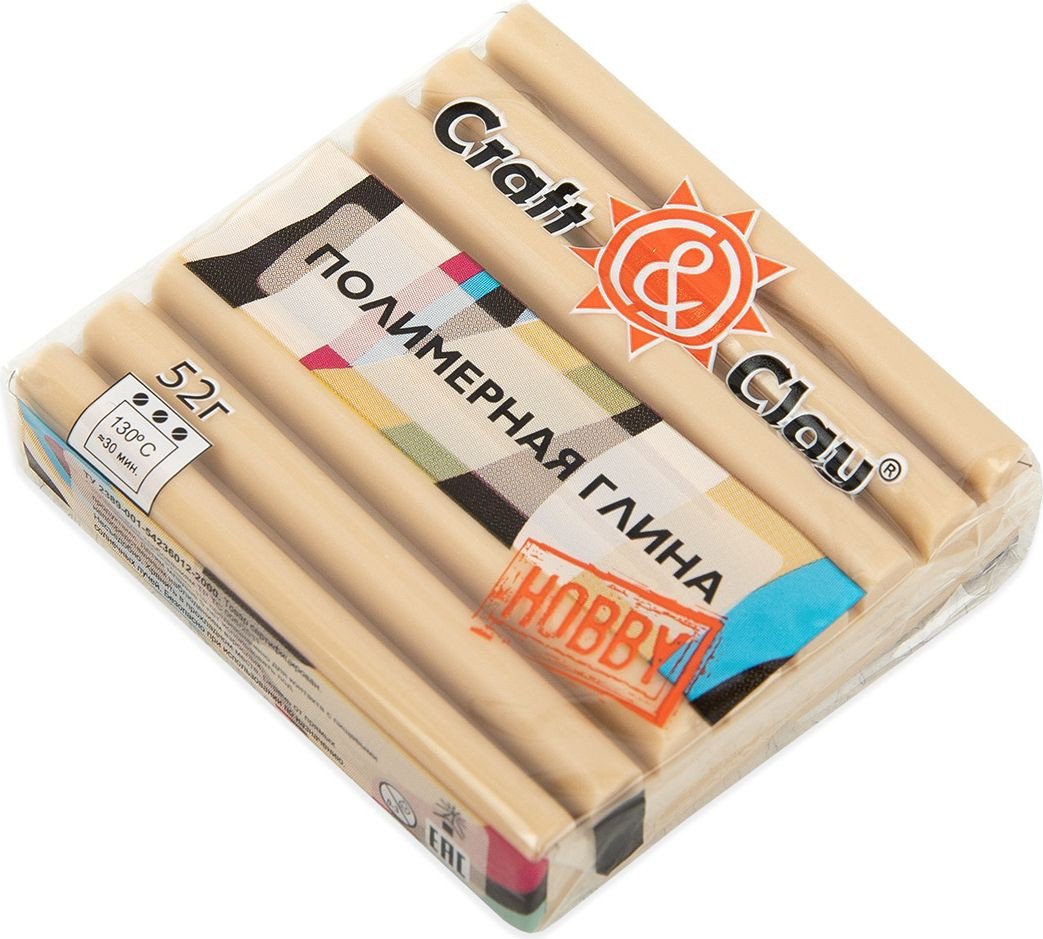

Полимерная глина Craft&Clay полимерная глина для лепки кукол CCH кашемир (52 г, 1707 благородная бежевая)