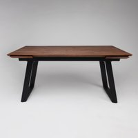 Кухонный стол ОКА Сангай 136-196x80x80 (дуб мореный/черный)