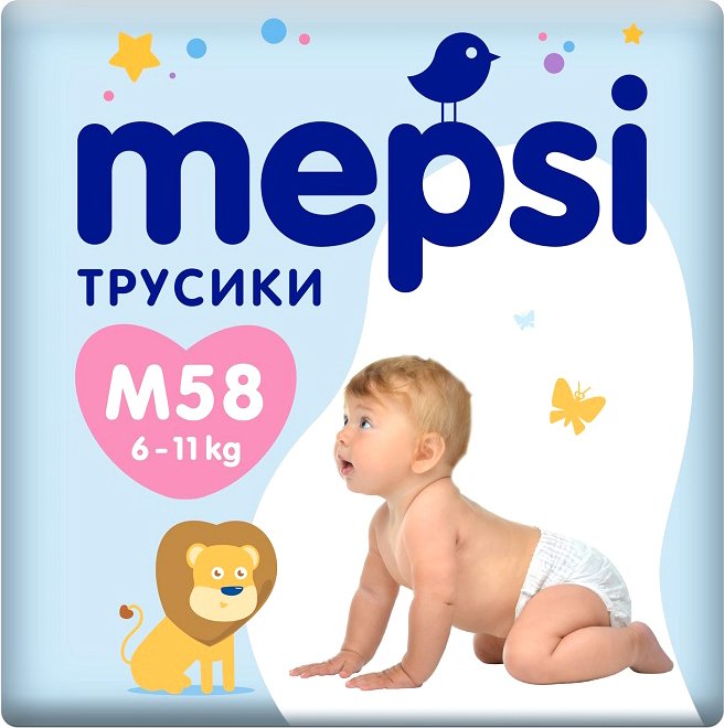 

Трусики-подгузники Mepsi М (58 шт)