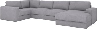 П-образный диван Rivalli Дискавери + оттоманка правая + угловая секция + кресло секц. (Bravo Grey)