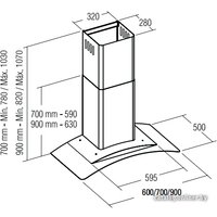 Кухонная вытяжка CATA Gamma VL3 900 Glass/D