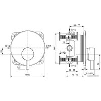Смеситель Ideal Standard Cerafine A7388AA + A1000NU