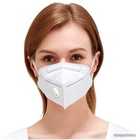 Респиратор-полумаска 3D Mask Респиратор KN95 FFP2 с клапаном выдоха (белый, 1 шт)