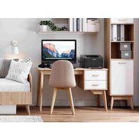 Шкаф-пенал Мебельград Калгари 1-дверный (дуб натуральный светлый/белый матовый)