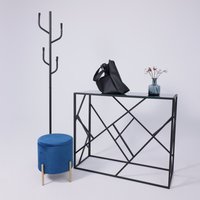 Пуфик AksHome Boot (синий велюр/золото)