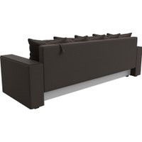 Диван Лига диванов Дубай Лайт полки слева 132281L (рогожка Амур 05 коричневый)