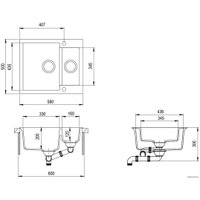 Кухонная мойка Aquasanita Tesa SQT150AW (black metallic 601)