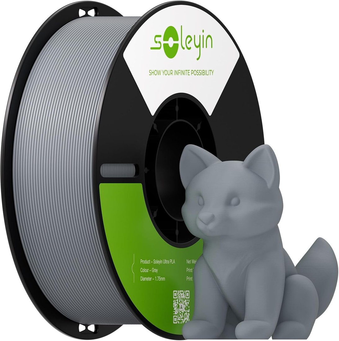 Филамент Creality PLA Soleyin Ultra 1.75мм 3301010581 (2 кг, серый)