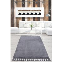 Ковер для жилой комнаты Karven Post Dokuma Sacakli 80x150 KV 029 (антрацит)